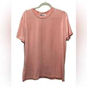 Michelle Mae feather weight Dressy crew neck T-shirt. Light coral. Size Medium